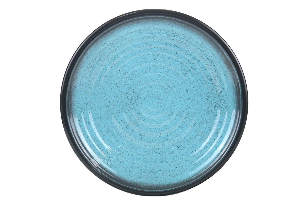 Assiette à dîner en mélamine Flamefield Granite Aqua